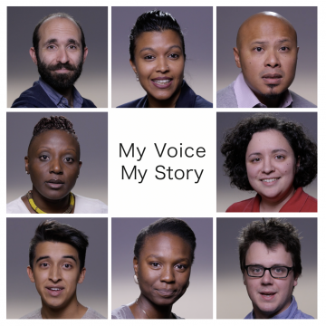 My Voice, My Story - picture collage of the eight student characters