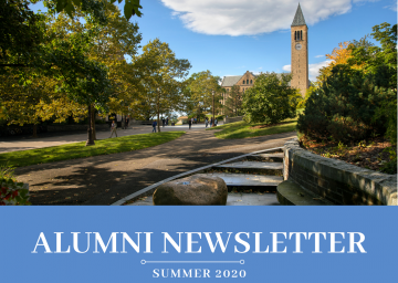 McGraw Tower with text Alumni Newsletter Summer 2020